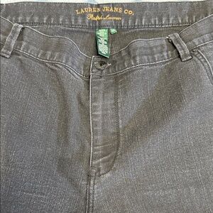 Lauren Jeans Co.‎ Ralph Lauren Modern Slim Jeans 22W Gray Rhinestone Bow Pockets
